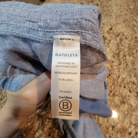 Athleta Cabo Linen Jogger Chambray Blue Size 8 - Picture 5 of 10